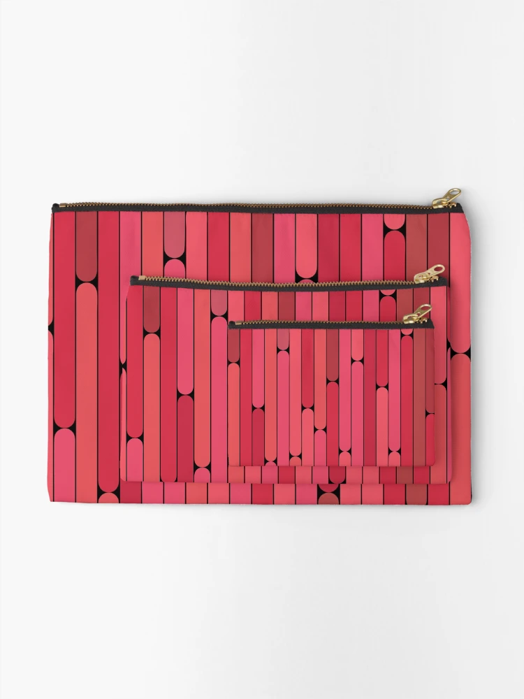 Thumbnail 2 of 4, Zipper Pouch, Lychee Color Linear Pattern designed and sold by MagicSpread.