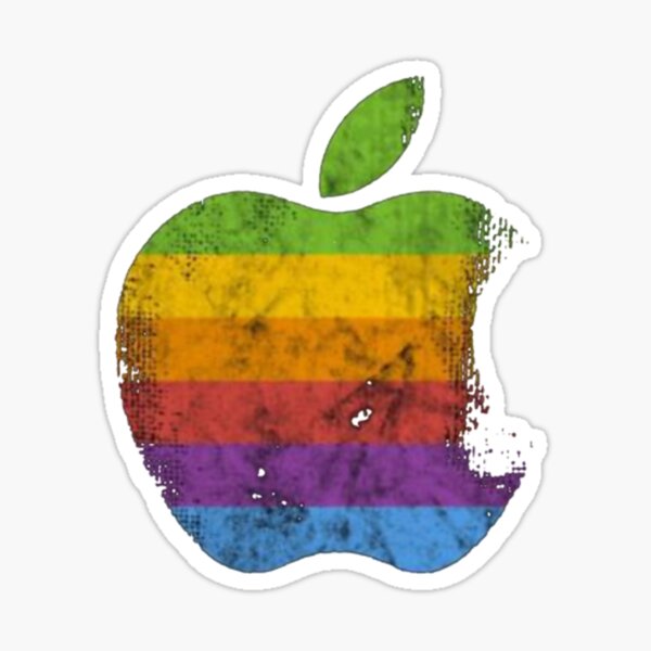 Vintage APPLE Computer Rainbow Logo Window Cling Decal NEW Mac Collectible! 