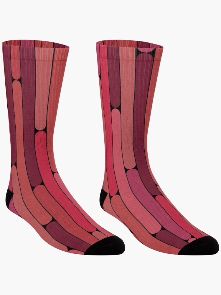 Thumbnail 3 of 5, Socks, Plum Color Linear Pattern designed and sold by MagicSpread.