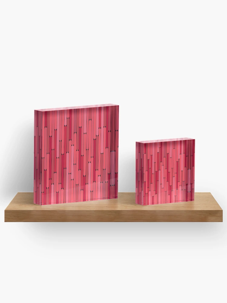 Thumbnail 3 of 5, Acrylic Block, Raspberry Color Linear Pattern designed and sold by MagicSpread.