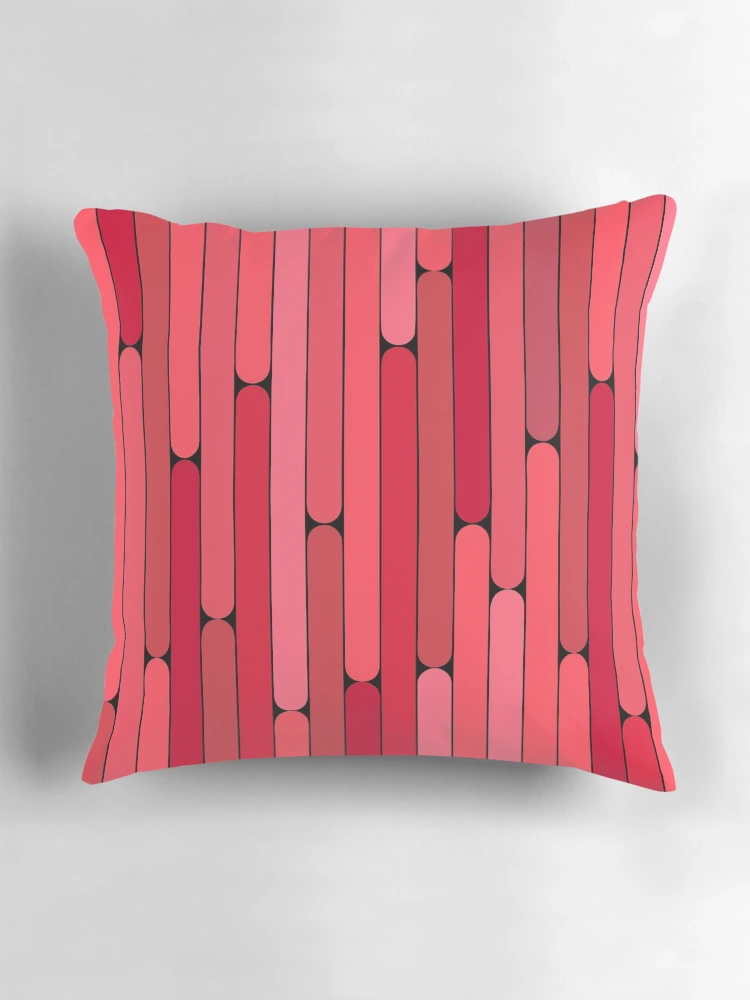 Thumbnail 3 of 4, Pillow, Raspberry Color Linear Pattern designed and sold by MagicSpread.