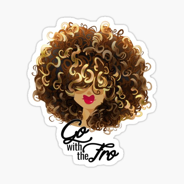 Go with the Fro Sticker for Sale by louiemanny