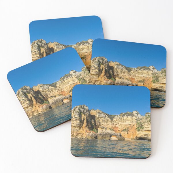 Item preview, Algarve Gold Coast Sail - Boldly Colored Sea Cliffs with a Natural Arch in Lagos Portugal designed and sold by Georgia Mizuleva.