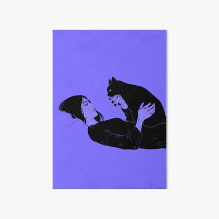 Her and a cat Art Board Print