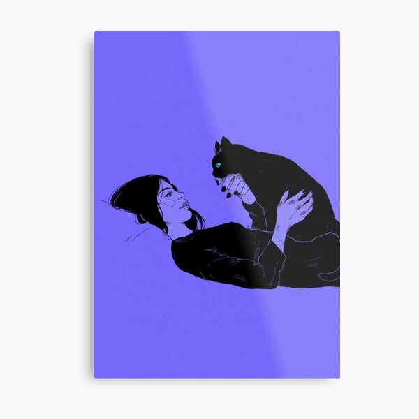Her and a cat Metal Print