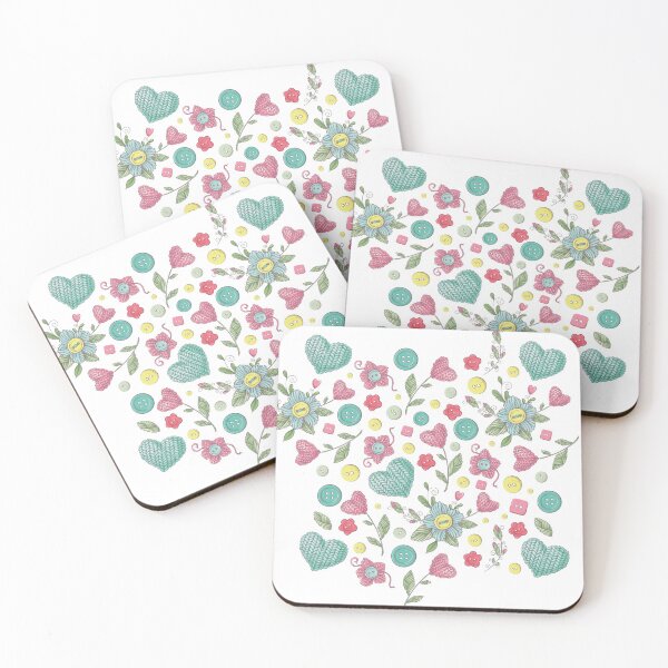 Item preview, Flower and Hearts of Wool Pattern designed and sold by VerboShop.
