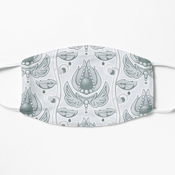 Floral Design 0021 - Silver Flat Mask