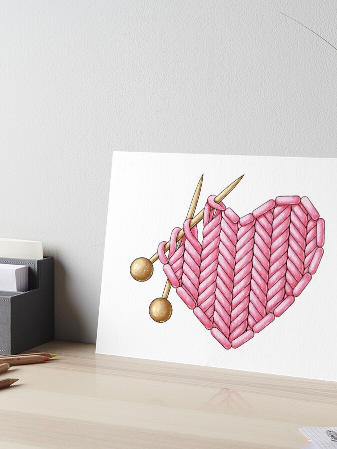 Knitting Basket Wool Art Board Print by VerboShop