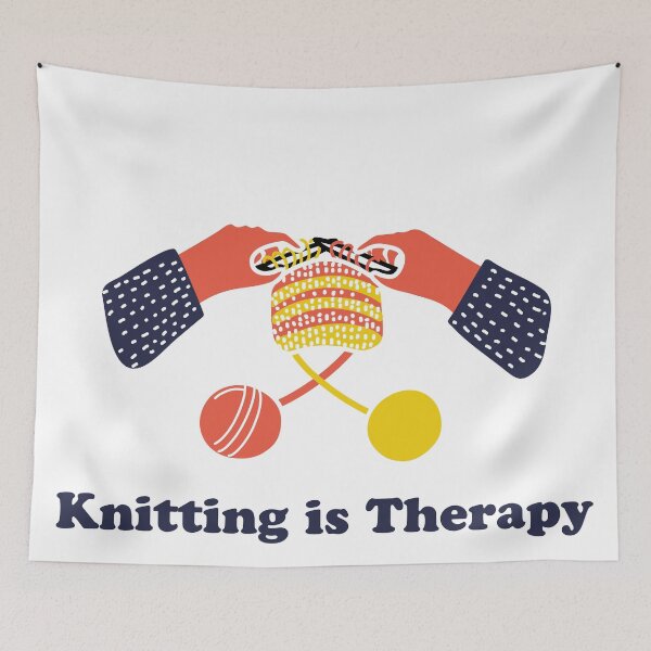 Item preview, Knitting is Therapy designed and sold by VerboShop.