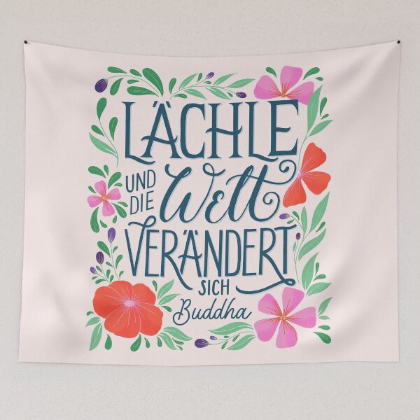 Item preview, Smile, cool hand lettering with flowers designed and sold by Sandra Brezina.