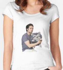 Sebastian Stan Tailliertes Rundhals-Shirt