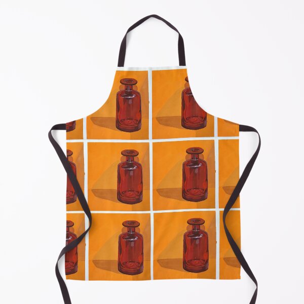 Item preview, Burgundy glass bottle on orange backdrop designed and sold by madameminck.