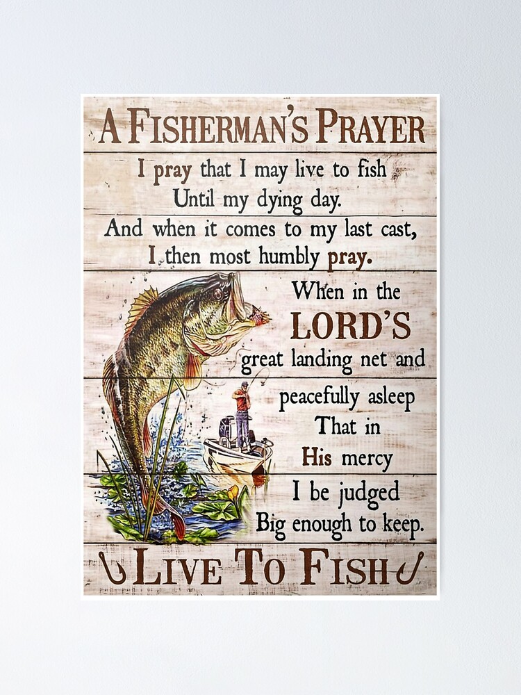 Fishermans Prayer Sign Fishing Wall Decor Gift for Fisherrman