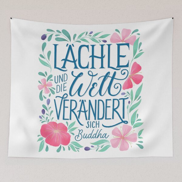 Item preview, Smile, beautiful hand lettering with delicate floral decoration designed and sold by Sandra Brezina.
