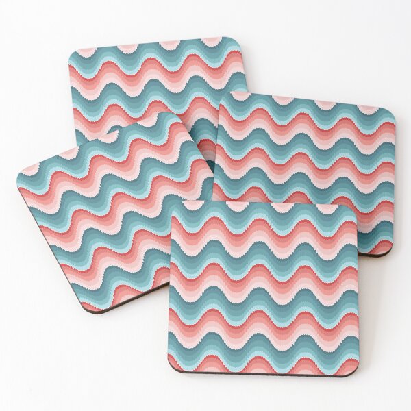 Item preview, Bargello wave pattern in pink and blue - seamless pattern designed and sold by colorofmagic.