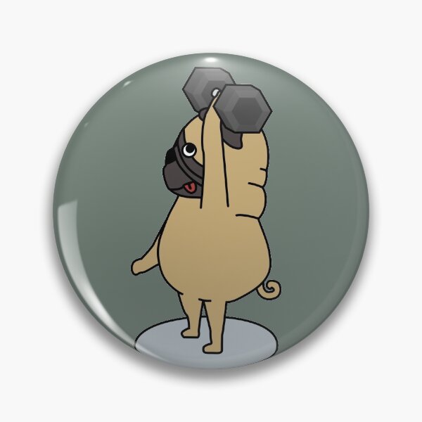 Item preview, Crossfit pug with dumbbell designed and sold by TrueType.