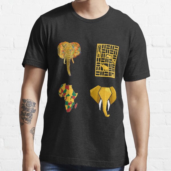 Sticker pack. Addicted to africa. African colours and map for all africa lovers and elephant fans Essential T-Shirt