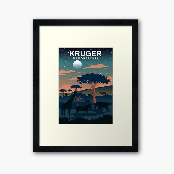 Item preview, Kruger National Park Night Travel Poster South Africa designed and sold by Stadify.