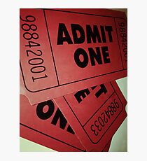Vintage Admit One Film Ticket Poster (+card/prints) Photographic Print