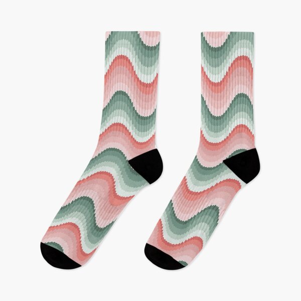 Item preview, Bargello wave pattern in pink and green designed and sold by colorofmagic.