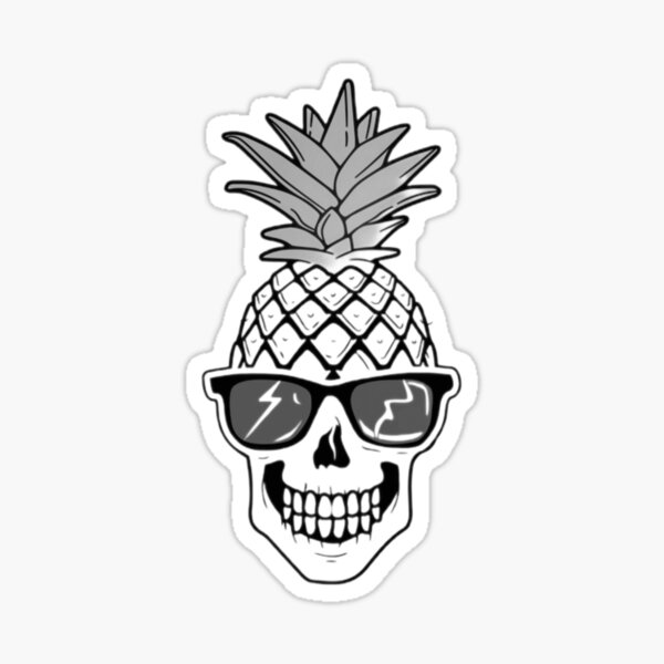 "Pineapple Head Design" Sticker for Sale by luckyturtles Redbubble