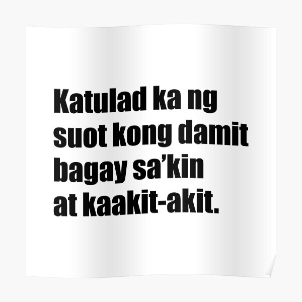 "Funny Filipino Pick Up Line - Damit (Clothes)Text" Poster For Sale By ...