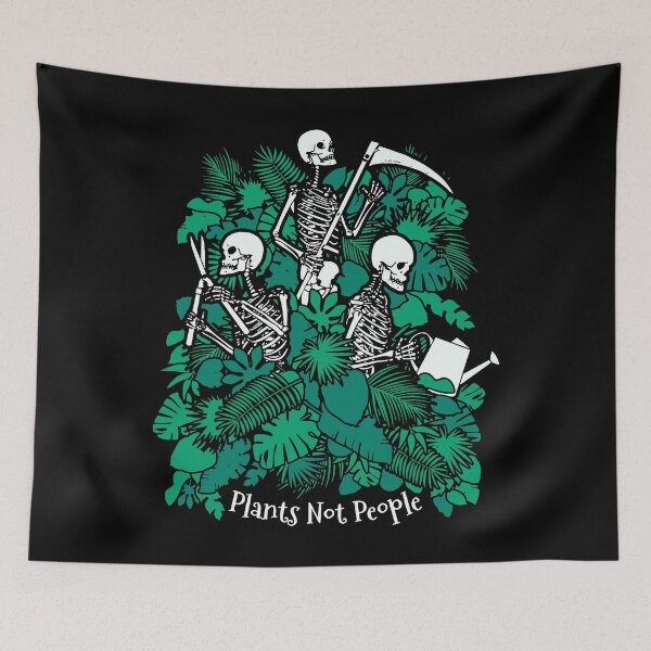 Item preview, Plants Not People Introvert Goth Gardener Skeleton Halloween designed and sold by GrandeDuc.