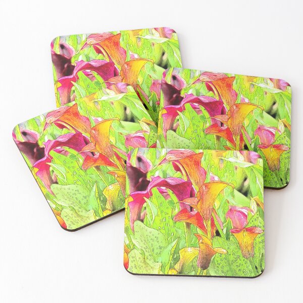Item preview, Beautiful Calla Lily Color Sketch Full Print Lily of The Valley   designed and sold by aventi24.