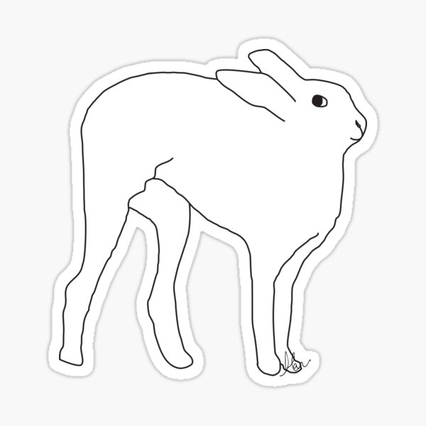 Spring Hare Stretching His Long Legs Sticker