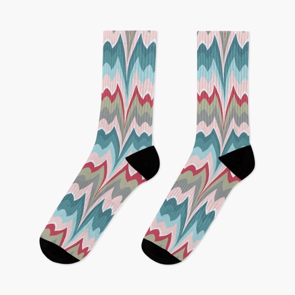 Artikelvorschau, Bargello gebogener Flammenstich blau pink  entworfen und verkauft von colorofmagic.