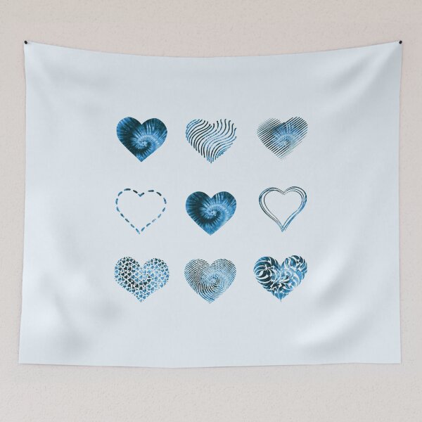 Item preview, Tie Dye Light Blue Hearts variety value pack designed and sold by everything4eva.
