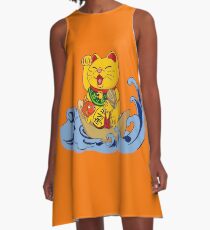 Maneki Neko A-Linien Kleid