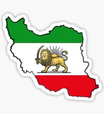 Iran Map With Iranian Flag Sticker