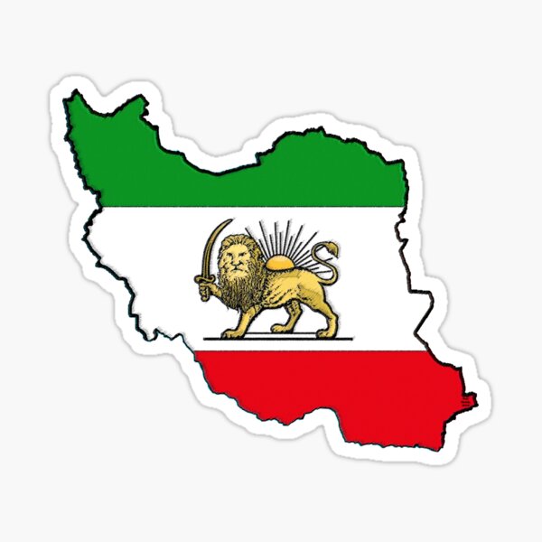 Iran Map With Iranian Flag Sticker