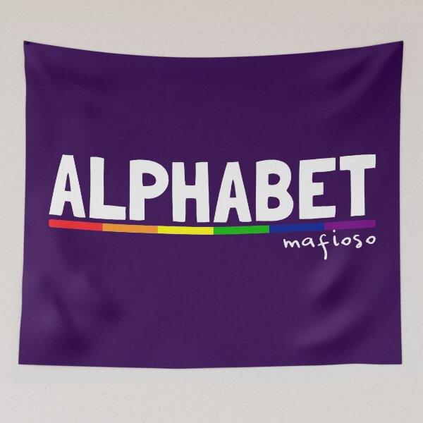 Item preview, Alphabet Mafioso Rainbow LGBT Typography designed and sold by Happy Puppy Print On Demand.