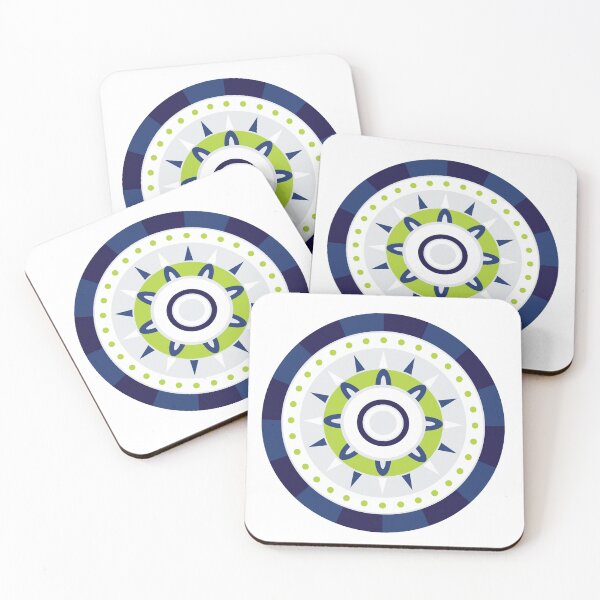 Item preview, Tribal Inspired Circle Pattern | Ornamental round pattern - Blue and Green designed and sold by beanibooi.
