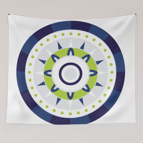 Item preview, Tribal Inspired Circle Pattern | Ornamental round pattern - Blue and Green designed and sold by beanibooi.