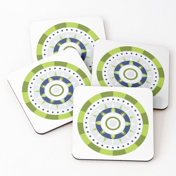 Item preview, Tribal Inspired Circle Pattern | Ornamental round pattern - Green and Blue designed and sold by beanibooi.