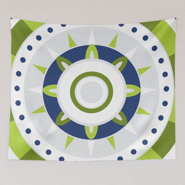 Item preview, Tribal Inspired Circle Pattern | Ornamental round pattern - Green and Blue designed and sold by beanibooi.
