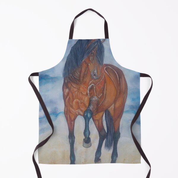 Item preview, Andalusian stallion dancing gouache painting designed and sold by horseaddicted.