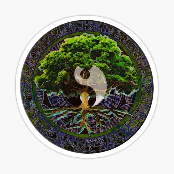 Yin Yang Tree of Life World Peace Sticker