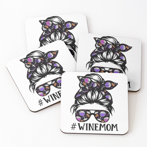 Item preview, Wine Mom Messy Bun Glasses Mothers Day designed and sold by BiancaMoss51.