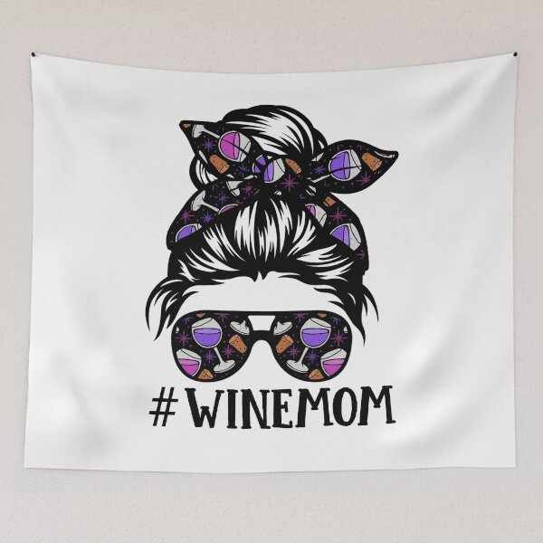 Item preview, Wine Mom Messy Bun Glasses Mothers Day designed and sold by BiancaMoss51.