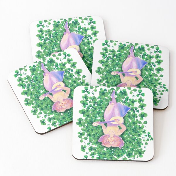 Item preview, Ukulele girl in clover on white designed and sold by orangerinka.