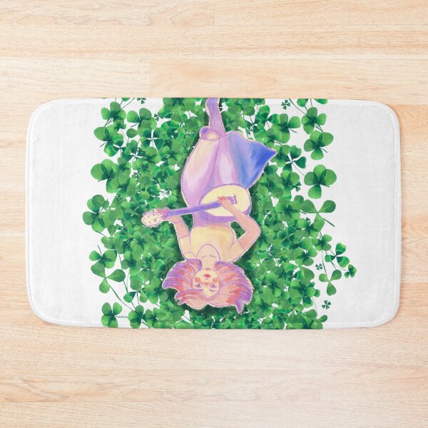 Item preview, Ukulele girl in clover on white designed and sold by orangerinka.
