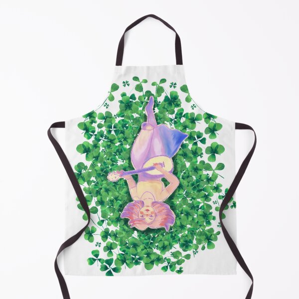 Item preview, Ukulele girl in clover on white designed and sold by orangerinka.