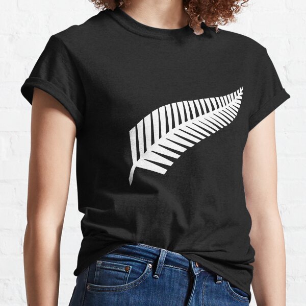 New Zealand All Blacks T-Shirt Silver Fern NZ Rugby Logo Black Tshirt Size S-5XL 