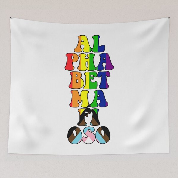 Item preview, Alphabet Mafioso Rainbow LGBTQ Typography designed and sold by Happy Puppy Print On Demand.