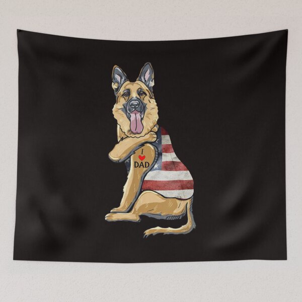 Item preview, German Shepherd Tattoo Dog I Love Dad designed and sold by BiancaMoss51.