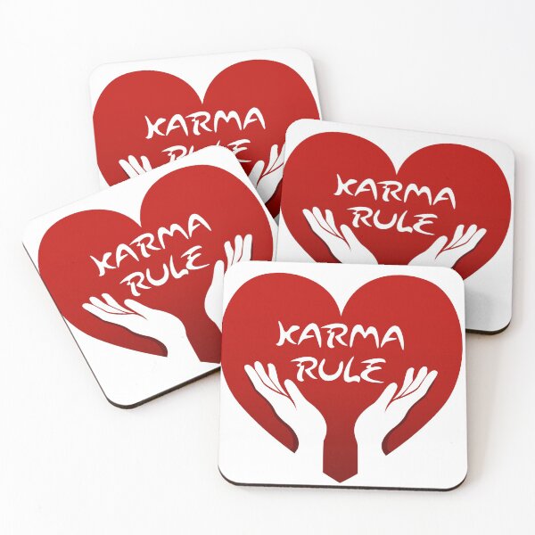 Item preview, Karma Rule - Oriental Style Love Heart Hands - Red on White designed and sold by NoMatterLab.